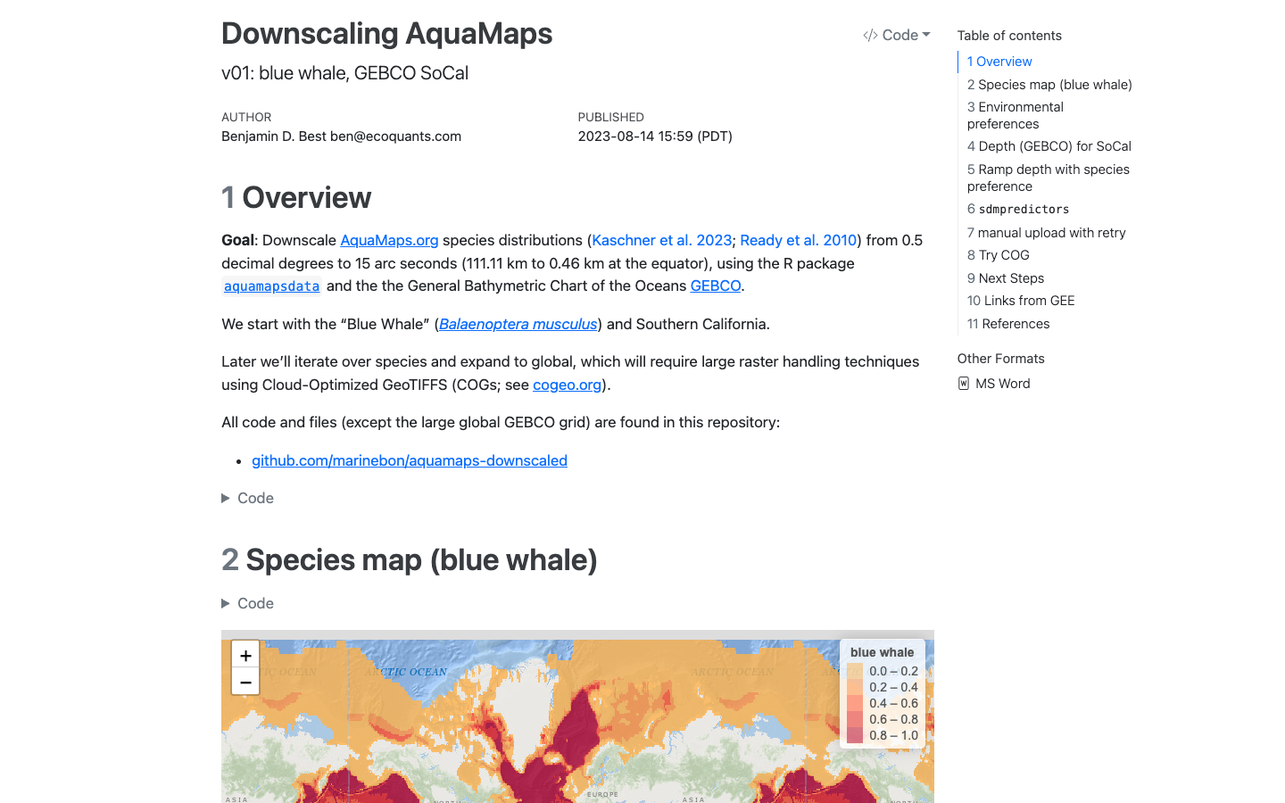 AquaMaps Downscaled