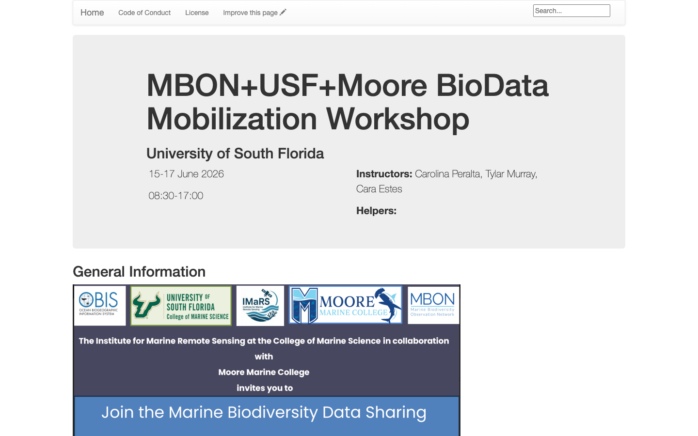 USF Moore Taxa Data Mobilization Workshop (2026)