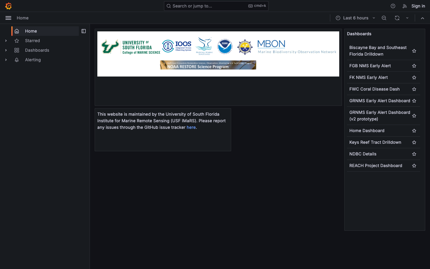 Florida Keys NMS Alert Dashboard